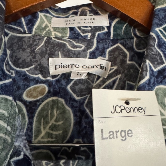 Pierre Cardin Blue and Green Casual Button Down Shirt - Picture 3 of 7